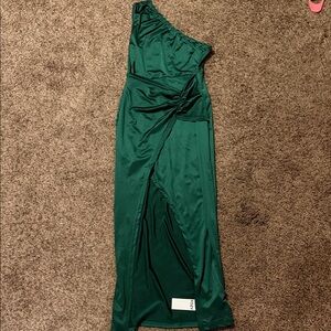 Chic One-Shoulder Green Dress